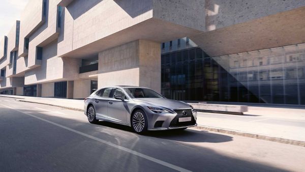 Lexus LS driving around a corner