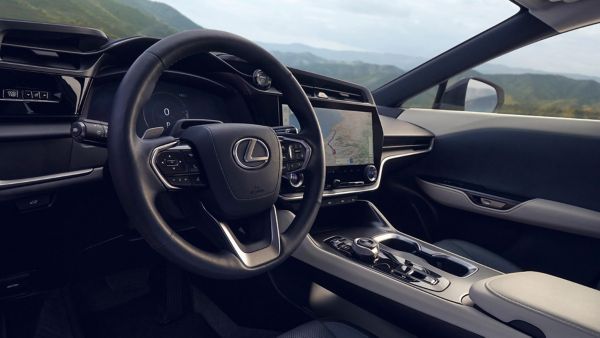 Rear passenger seats of a Lexus RZ 450e